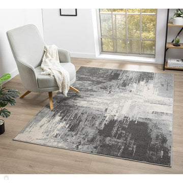 Obsidian Craft OBS33 Dark Charcoal Grey/Mid Grey/Light Silver/Ivory/Taupe Rug-Desire Rugs-Rug Love - The Most Loved Rug Store